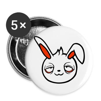 Bunny Tired Confused Relaxed Red Dark Circles Chill - Buttons large 2.2''/56 mm (5-pack) - white - Front