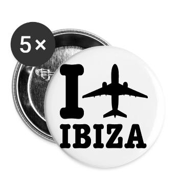 Ibiza Urlaub - Buttons groß 56 mm (5er Pack) - Weiß - Vorne