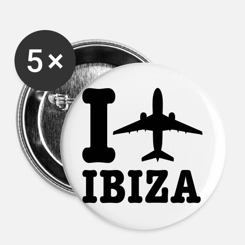 Ibiza Holidays - Buttons large 2.2''/56 mm (5-pack) - white