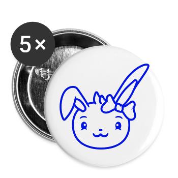 Bunny Girl Pretty Bow Woman Bunny Cute Small - Buttons large 2.2''/56 mm (5-pack) - white - Front