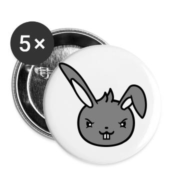 Lapin Mauvais Œil Coquin Cool Déterminé Drôle - Lot de 5 grands badges (56 mm) - blanc - Devant