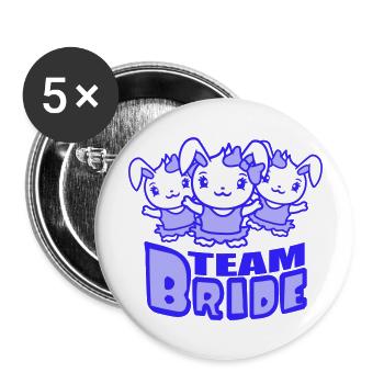 Team Bride 3 Bunnies Girls Pretty Girls Women - Buttons large 2.2''/56 mm (5-pack) - white - Front