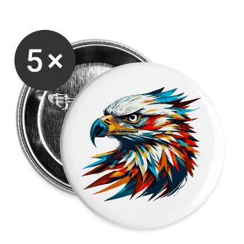 Majestueuse tête d’aigle ! - Lot de 5 grands badges (56 mm) - blanc - Devant