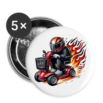 Race mobility scooter - Buttons large 2.2''/56 mm (5-pack) - white - Front