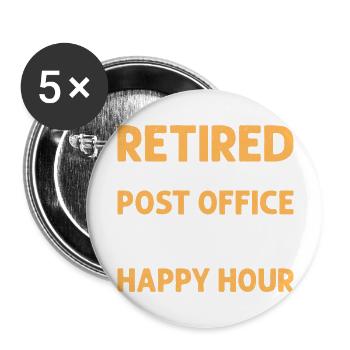 Retired From The Post Office Mailman Postal Worker - Buttons large 2.2''/56 mm (5-pack) - white - Front