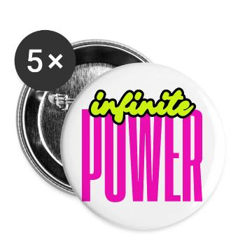 Unendliche Power - Buttons groß 56 mm (5er Pack) - Weiß - Vorne