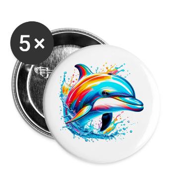 Dolphin - Buttons large 2.2''/56 mm (5-pack) - white - Front