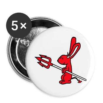 Bunny Devil Démon Mal Satan Enfer Trident Costume - Lot de 5 grands badges (56 mm) - blanc - Devant