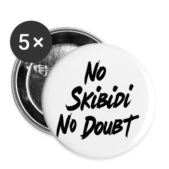 Kein Skibidi Nein - Virales Meme-Zitat-Design - Buttons groß 56 mm (5er Pack) - Weiß - Vorne
