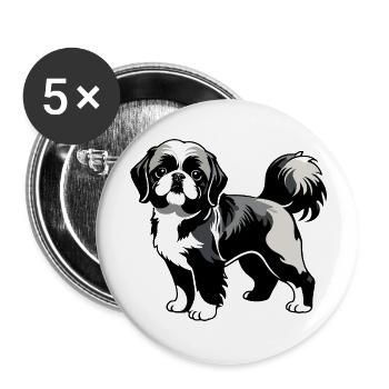 Shih Tzu - Pet Dog Sticker - Buttons large 2.2''/56 mm (5-pack) - white - Front