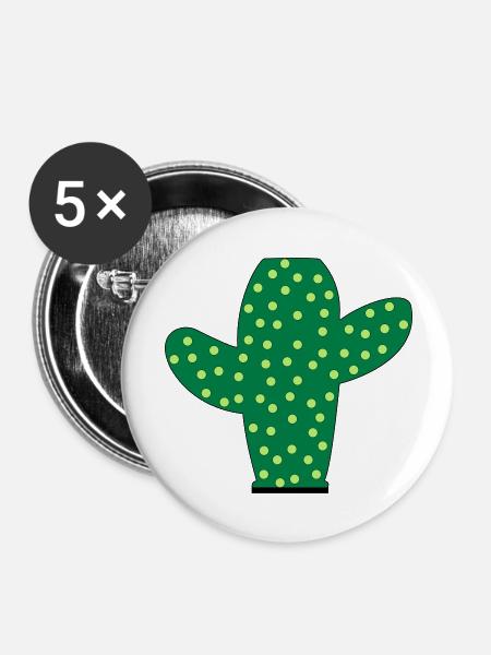 Prickly Cactus - Buttons large 2.2''/56 mm (5-pack) - white