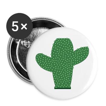 Kaktus - Buttons groß 56 mm (5er Pack) - Weiß - Vorne