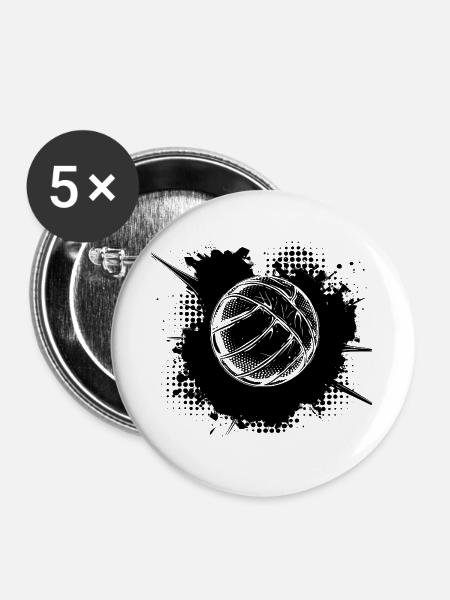 Volleyball Ball - Buttons groß 56 mm (5er Pack) - Weiß