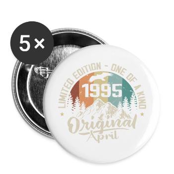 Geburtstagsgeschenk April 1995 April 1995 - Buttons groß 56 mm (5er Pack) - Weiß - Vorne