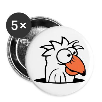 Oiseau Trou Inférieur Drôle Dingo Idiot Confus Amusant - Lot de 5 grands badges (56 mm) - blanc - Devant