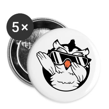 Owl Dabbing Dab Dance Pose Gesture Sunglasses Cute - Buttons large 2.2''/56 mm (5-pack) - white - Front