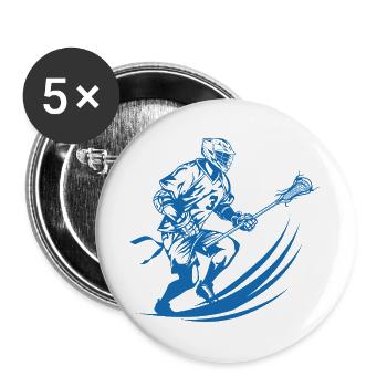 Lacrosse Player Graphics - Buttons large 2.2''/56 mm (5-pack) - white - Front