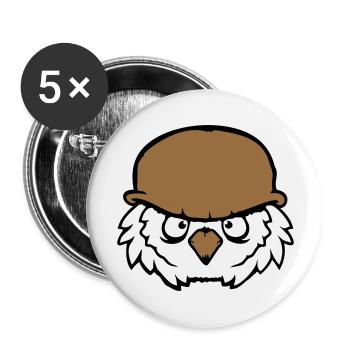 Owl Soldier Military War Helmet Fighter Army Cool - Buttons large 2.2''/56 mm (5-pack) - white - Front