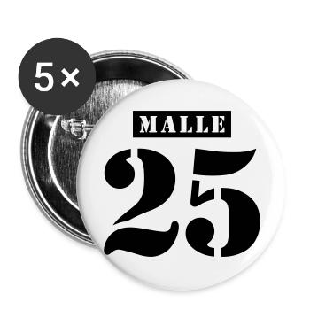 Malle 2025 Urlaub - Buttons groß 56 mm (5er Pack) - Weiß - Vorne
