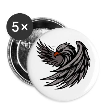 Aigle puissant - Lot de 5 grands badges (56 mm) - blanc - Devant