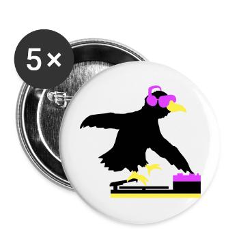 Raven DJ Club Musique Écoute Lunettes de soleil Casque - Lot de 5 grands badges (56 mm) - blanc - Devant