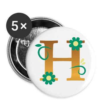 H - Buttons groß 56 mm (5er Pack) - Weiß - Vorne