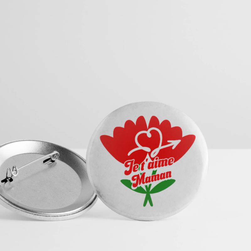 Ich liebe dich Mama Muttertag Buttons groß 56 mm (5er Pack)