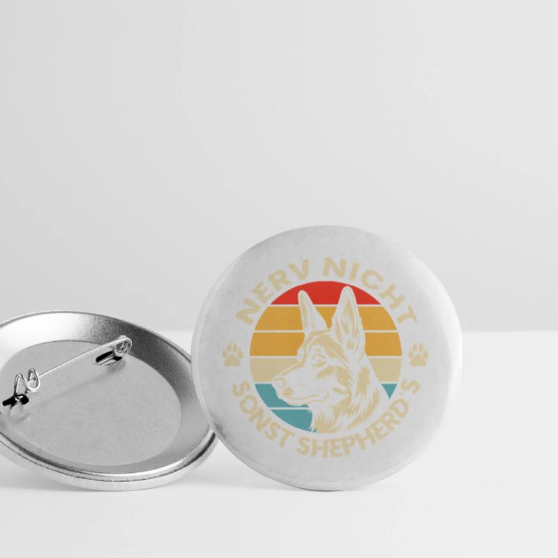 Schäferhund Geschenke Hund Herrchen Gassi Buttons groß 56 mm (5er Pack)