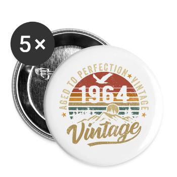 Millésime 1964 Born Legend Cadeau d’anniversaire - Lot de 5 grands badges (56 mm) - blanc - Devant