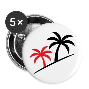 Palmier symbole plage - Lot de 5 grands badges (56 mm) - blanc - Devant