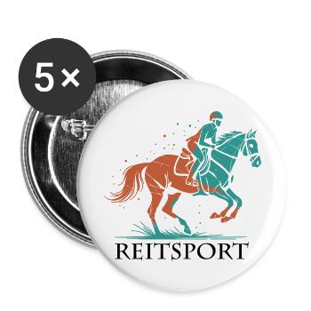 Equestrian – Leidenschaft, Eleganz und Performance - Buttons groß 56 mm (5er Pack) - Weiß - Vorne