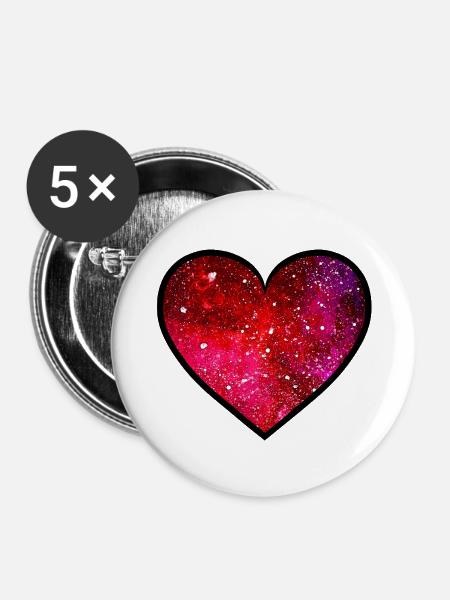 Kosmische Liebe - Buttons groß 56 mm (5er Pack) - Weiß