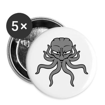 Pieuvre Pieuvre Pieuvre Calmar Alien Alien - Lot de 5 grands badges (56 mm) - blanc - Devant