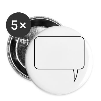 Speech bubble rectangle design - Buttons large 2.2''/56 mm (5-pack) - white - Front