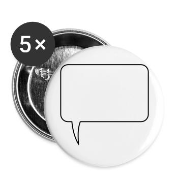 Speech bubble rectangle design - Buttons large 2.2''/56 mm (5-pack) - white - Front