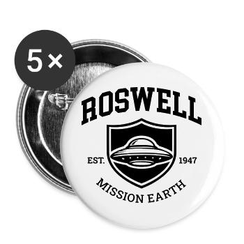 Roswell 1947 - Lot de 5 grands badges (56 mm) - blanc - Devant