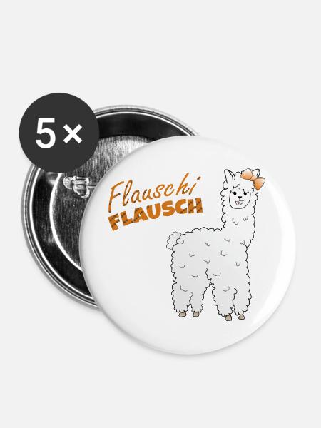 Flauschi-flausch - Buttons groß 56 mm (5er Pack) - Weiß