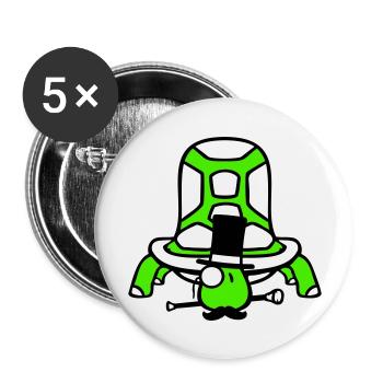 Mr. Turtle Sir Mr. Gentleman Empire Top Hat - Buttons large 2.2''/56 mm (5-pack) - white - Front
