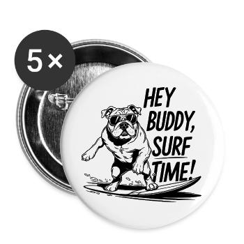 Surfing, Surfing - Buttons large 2.2''/56 mm (5-pack) - white - Front
