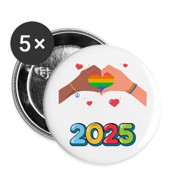 Mois de la fierté - Lot de 5 grands badges (56 mm) - blanc - Devant