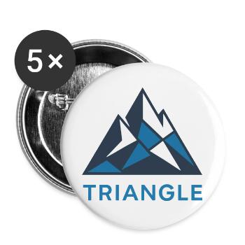 Geometric mountain motif with triangles - Buttons large 2.2''/56 mm (5-pack) - white - Front