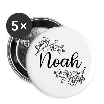 Noah | Name of Name | Vectorgraphic ! - Buttons large 2.2''/56 mm (5-pack) - white - Front