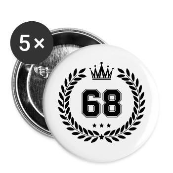 Armoiries 68 - Lot de 5 grands badges (56 mm) - blanc - Devant
