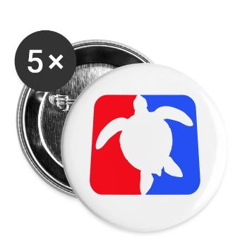 Tortue d’eau sport logo rouge bleu icône cool - Lot de 5 grands badges (56 mm) - blanc - Devant