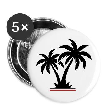 Icône de plage de palmiers - Lot de 5 grands badges (56 mm) - blanc - Devant