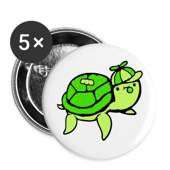 Water Turtle Child Teenager Cap Bubble Gum Bubble - Buttons large 2.2''/56 mm (5-pack) - white - Front