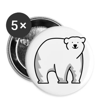 Polar bear - Buttons large 2.2''/56 mm (5-pack) - white - Front