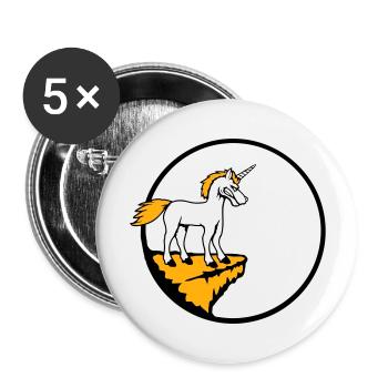 Einhorn Klippe Mond Böse Wütend Schlechte Laune - Buttons groß 56 mm (5er Pack) - Weiß - Vorne