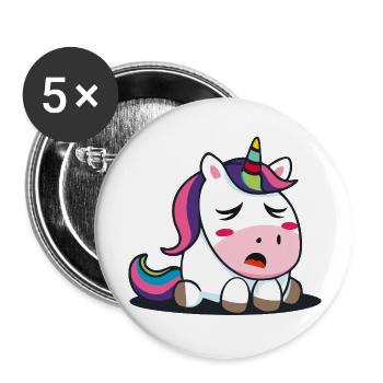 Baby Einhorn - Buttons groß 56 mm (5er Pack) - Weiß - Vorne