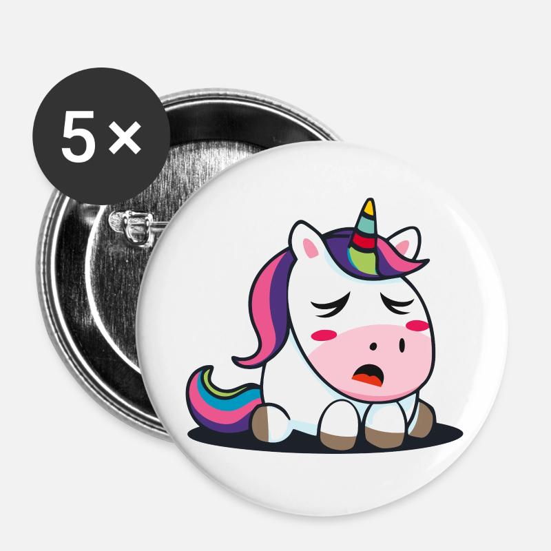 Baby Unicorn - Buttons large 2.2''/56 mm (5-pack) - white
